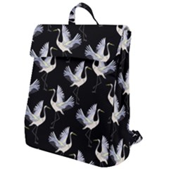 Crane-pattern Flap Top Backpack by Jancukart