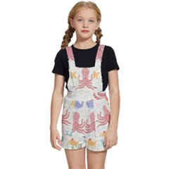 Underwater-seamless-pattern-light-background-funny Kids  Short Overalls by Jancukart