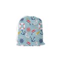 Nautical-marine-symbols-seamless-pattern Drawstring Pouch (Small) View2