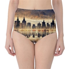 Manhattan Skyline Sunset Nyc Classic High-waist Bikini Bottoms by Wegoenart