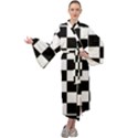 Chess board background design Maxi Velour Kimono View1