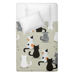Cute-cat-seamless-pattern Duvet Cover Double Side (single Size) by Wegoenart