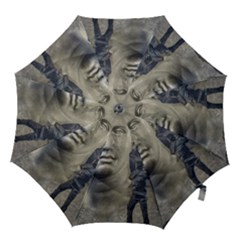 Men Taking Photos Of Greek Goddess Hook Handle Umbrellas (medium) by dflcprintsclothing