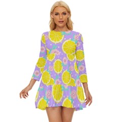 Purple Lemons  Long Sleeve Babydoll Dress by ConteMonfrey