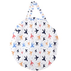 Sky Birds - Airplanes Giant Round Zipper Tote by ConteMonfrey
