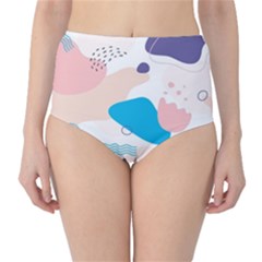 Hand-drawn-abstract-organic-shapes-background Classic High-waist Bikini Bottoms by Wegoenart