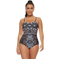 Autumn Patterns Retro Full Coverage Swimsuit by kaleidomarblingart