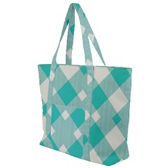 Diagonal Blue Torquoise Zip Up Canvas Bag by ConteMonfrey