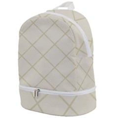 Discreet Cream Plaids Zip Bottom Backpack by ConteMonfrey