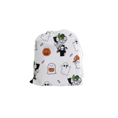 Halloween Jack O Lantern Vector Drawstring Pouch (small) by Ravend