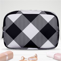 Black And White Diagonal Plaids Make Up Pouch (small) by ConteMonfrey