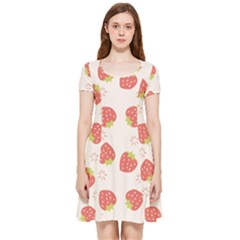 Strawberries Pattern Design Inside Out Cap Sleeve Dress by Wegoenart