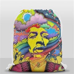 Psychedelic Rock Jimi Hendrix Drawstring Bag (small) by Jancukart