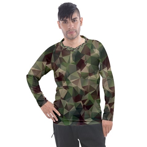 Abstract-vector-military-camouflage-background Men s Pique Long Sleeve Tee by Wegoenart