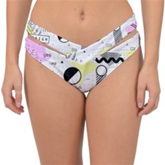 Graphic-design-geometric-background Double Strap Halter Bikini Bottom by Wegoenart