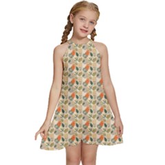 Abstract Pattern Kids  Halter Collar Waist Tie Chiffon Dress by designsbymallika