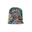 Cartoon-cute-doodles-hand-drawn-auto-service-seamless-pattern Drawstring Pouch (Medium) View2
