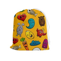 Graffiti Characters Seamless Ornament Drawstring Pouch (xl) by Wegoenart
