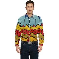 Pow Word Pop Art Style Expression Vector Men s Long Sleeve  Shirt by Wegoenart