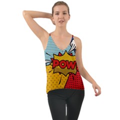Pow Word Pop Art Style Expression Vector Chiffon Cami by Wegoenart