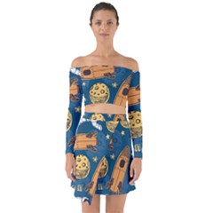 Missile Pattern Off Shoulder Top With Skirt Set by Wegoenart