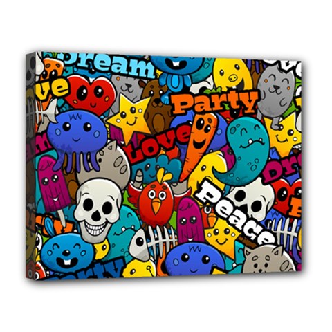 Graffiti Characters Seamless Pattern Canvas 14  X 11  (stretched) by Wegoenart
