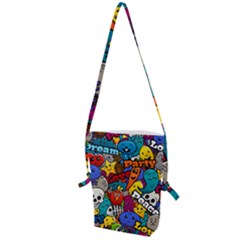 Graffiti Characters Seamless Pattern Folding Shoulder Bag by Wegoenart