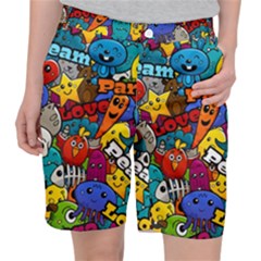 Graffiti Characters Seamless Pattern Pocket Shorts by Wegoenart