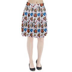 Full Color Flash Tattoo Patterns Pleated Skirt by Wegoenart