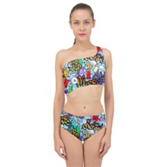 Graffiti Characters Seamless Patterns Spliced Up Two Piece Swimsuit by Wegoenart