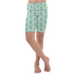 Watercolor Seaweed Kids  Lightweight Velour Cropped Yoga Leggings by ConteMonfrey