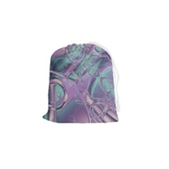 Illustration Fractal Pattern Modern Art Digital Drawstring Pouch (small) by Ravend