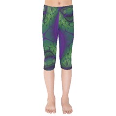 Abstract Fractal Art Pattern Kids  Capri Leggings  by Ravend