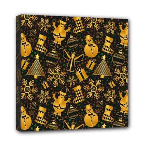 Christmas Background Seamless Pattern Patterns Mini Canvas 8  X 8  (stretched) by Wegoenart