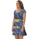 Illustration Landscape Nature Short Sleeve Tiered Mini Dress View2