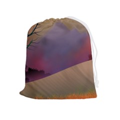 Landscape Illustration Nature Sky Drawstring Pouch (xl) by Wegoenart