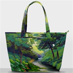 Landscape Illustration Nature Painting Back Pocket Shoulder Bag  by Wegoenart