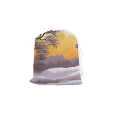 Illustration Background Landscape Drawstring Pouch (small) by Wegoenart