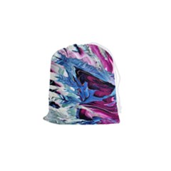 Feathers Drawstring Pouch (small) by kaleidomarblingart