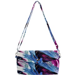 Feathers Removable Strap Clutch Bag by kaleidomarblingart
