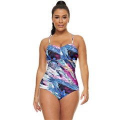 Feathers Retro Full Coverage Swimsuit by kaleidomarblingart