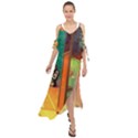 Illustration Robot Cute Sweet Futuristic Maxi Chiffon Cover Up Dress View1