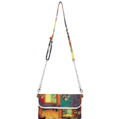 Illustration Robot Cute Sweet Futuristic Mini Crossbody Handbag by Wegoenart