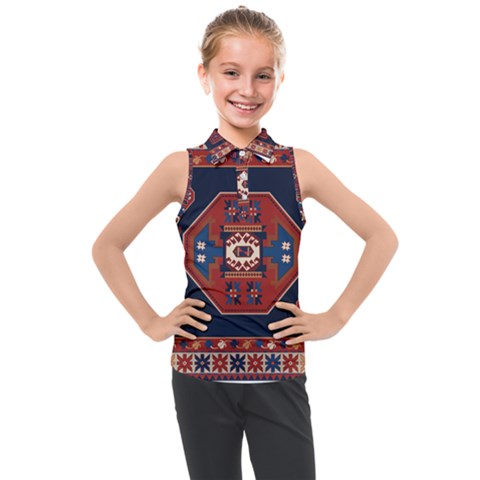 Armenian Carpet Kids  Sleeveless Polo Tee by Gohar