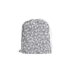 Bacterias Drawing Black And White Pattern Drawstring Pouch (small) by dflcprintsclothing