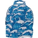 Storm Waves Seamless Pattern Raging Ocean Water Sea Wave Vintage Japanese Storms Print Illustration Mini Full Print Backpack View1