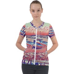 Boats On Lake Garda Short Sleeve Zip Up Jacket by ConteMonfrey