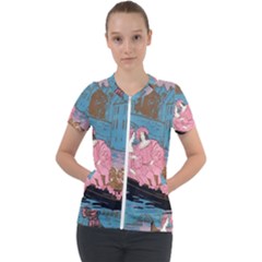 Gondola Ride   Short Sleeve Zip Up Jacket by ConteMonfrey