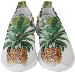 Pineapple Pattern Background Seamless Vintage Kids  Slip On Sneakers by Wegoenart