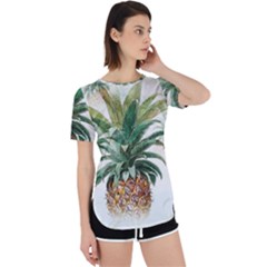 Pineapple Pattern Background Seamless Vintage Perpetual Short Sleeve T-shirt by Wegoenart